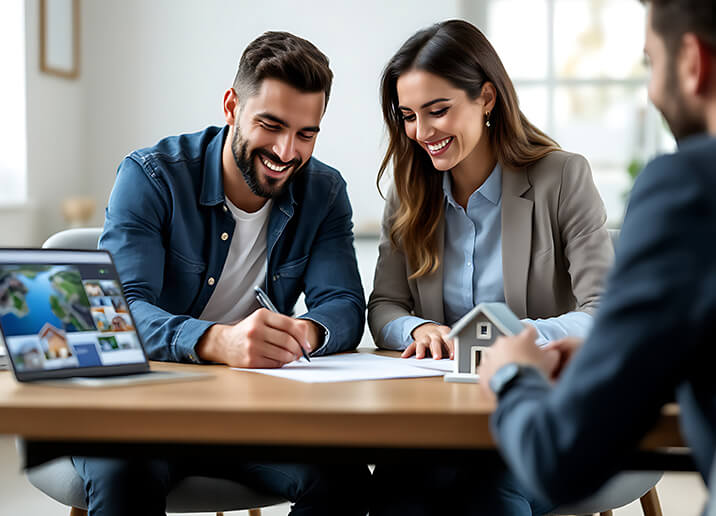 Couple discussing home financing