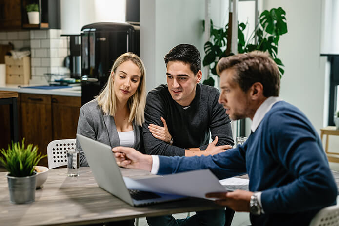 Home buyer reviewing mortgage options